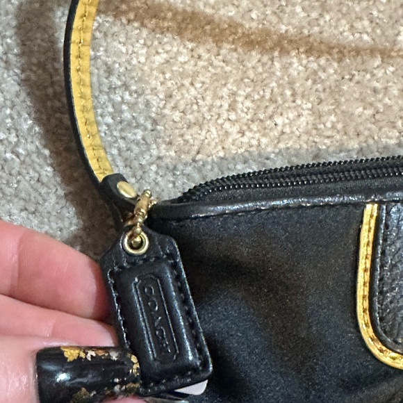 Coach Black and Gold Wristlet - Picture 6 of 13